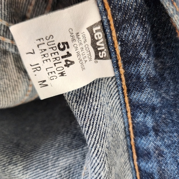 LEVI'S x VINTAGE 514 Super Low Rise Flare Jeans USA Made size‎ M/7 - Picture 5 of 8